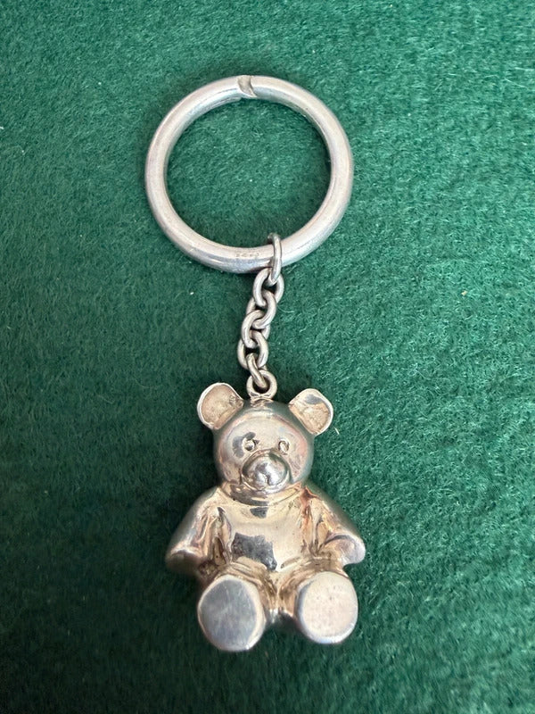 Sterling Silver Teddy Bear Keyring
