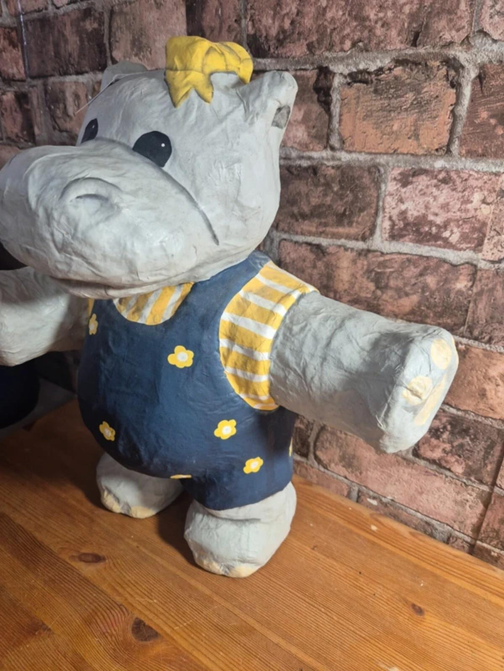 Vintage Paper Mache Hippo