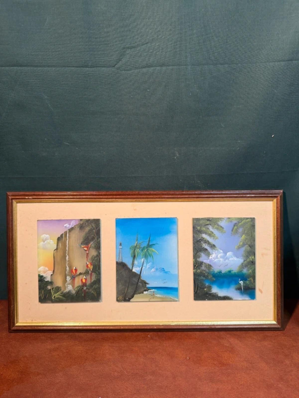 Tropical Themed Tryptic Framed Painting