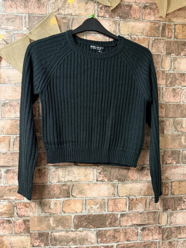 Select Black Knit Crop Jumper - Size 10