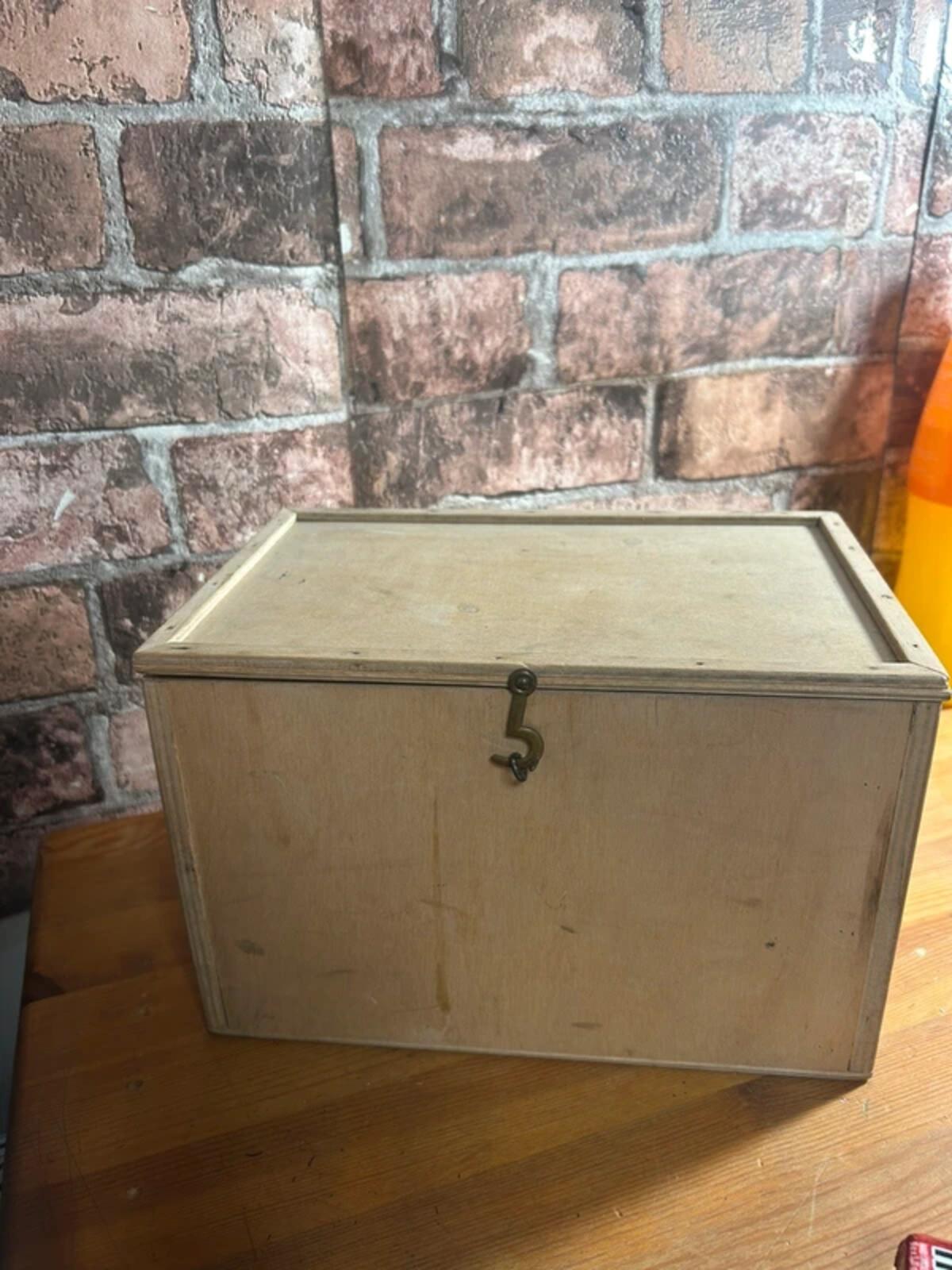 Wooden Box of Fishing Accessories
