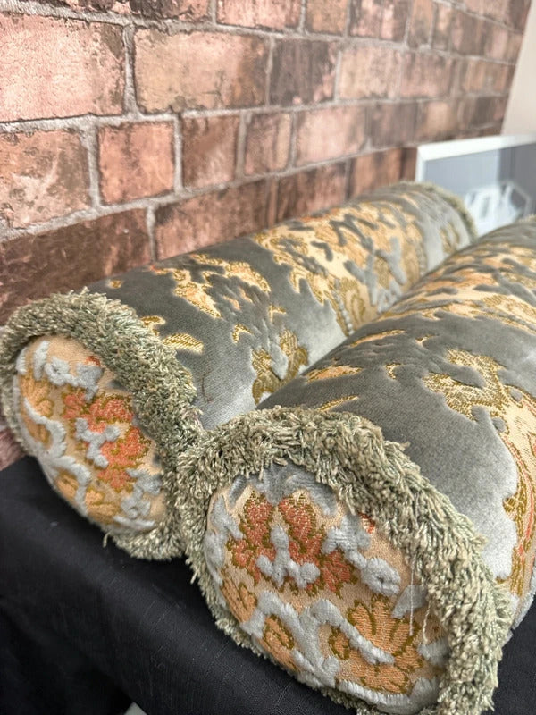 Pair of Chenille Fabric Bolster Cushions