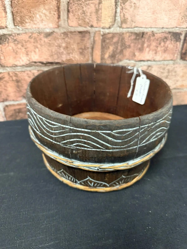 Wooden Barrel Planter Pot