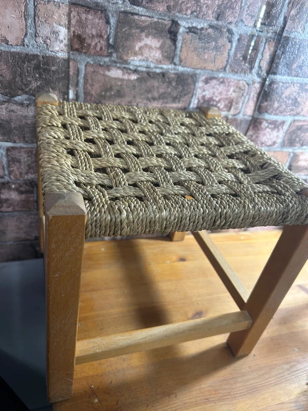 Vintage Handmade Woven Stool