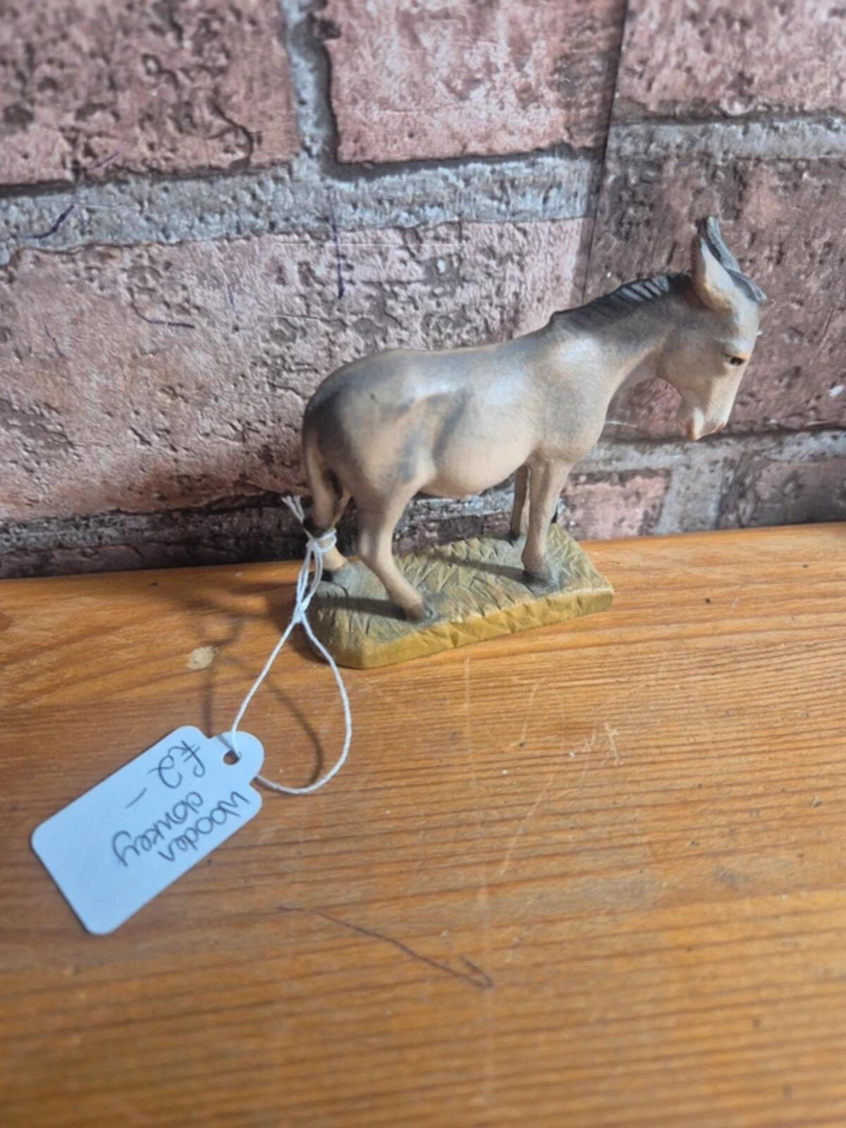 Wooden donkey figure