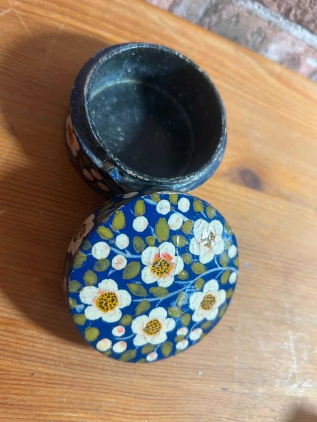 Vintage Floral Wooden Trinket Box