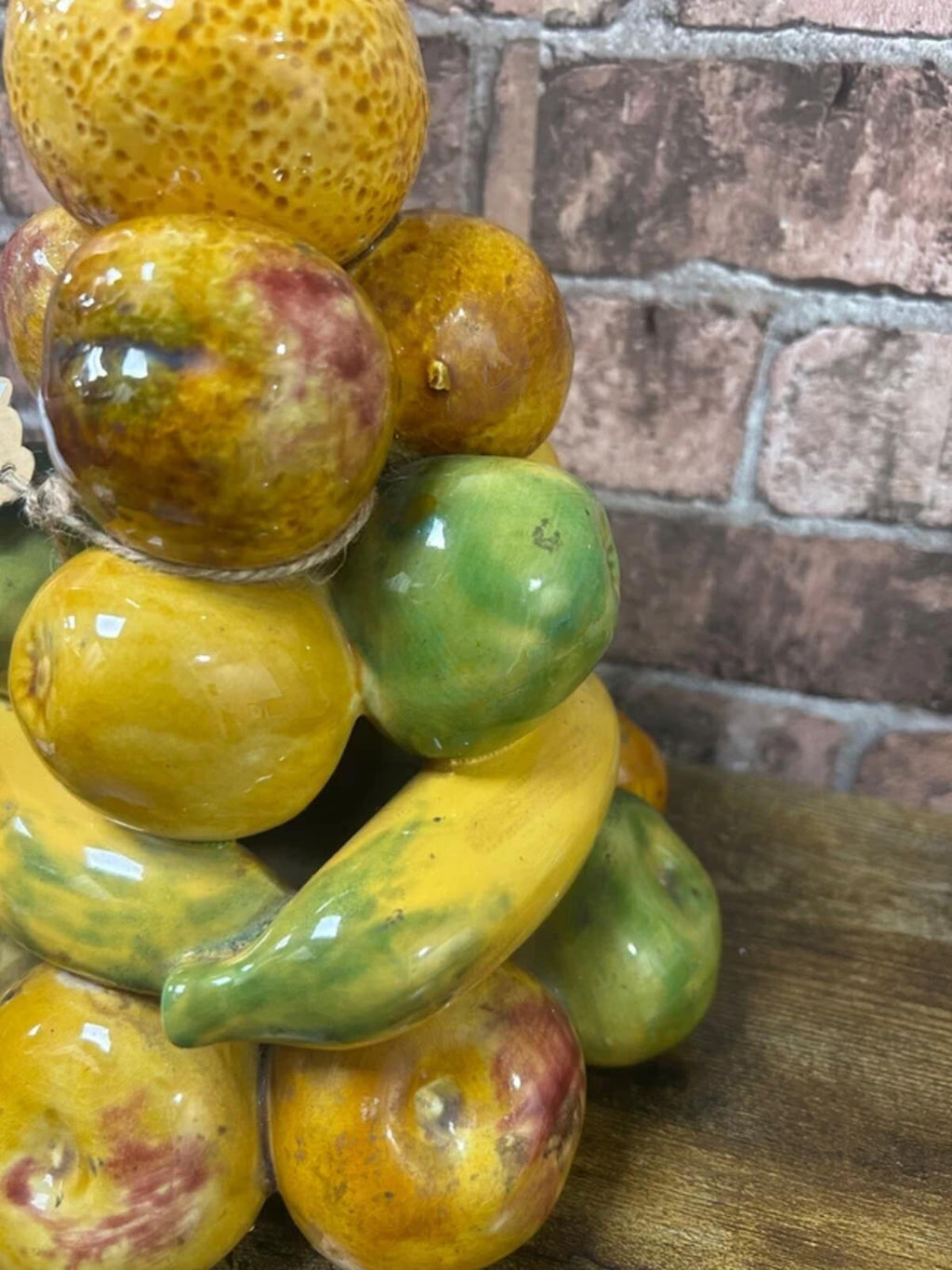 Vintage Ceramic Majolica Fruit Stack