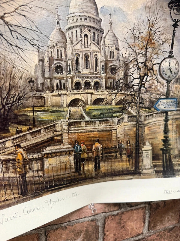Set of Three Lithograph Prints of Paris, Brunet