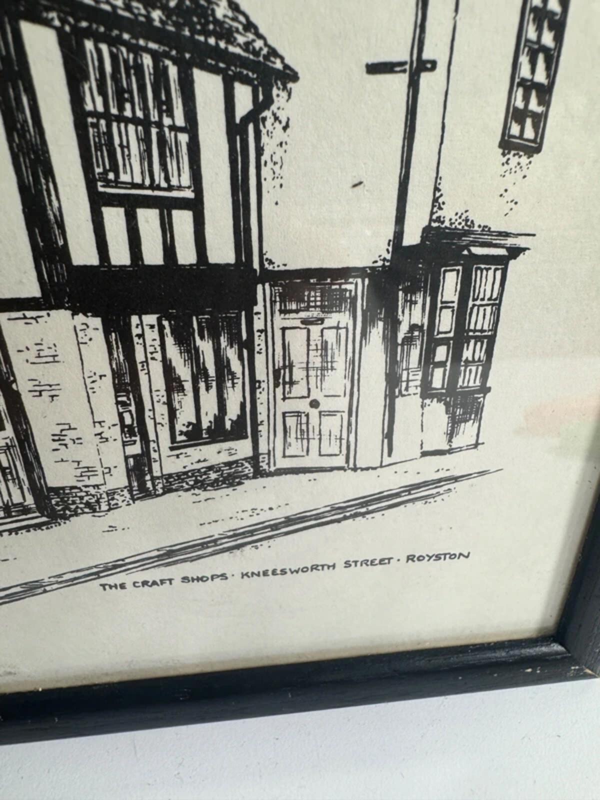 Set of Four Vintage Black and White 'Royston" Prints