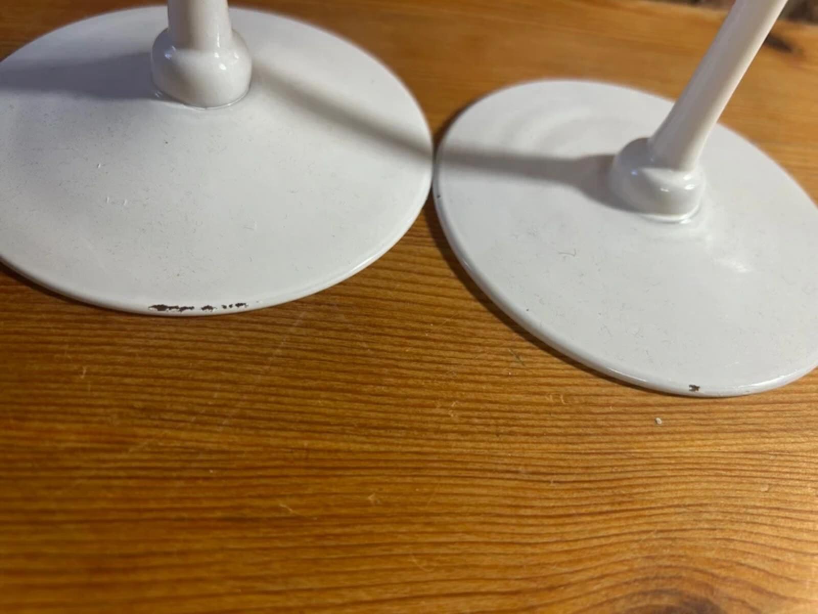 White Glass Candlesticks