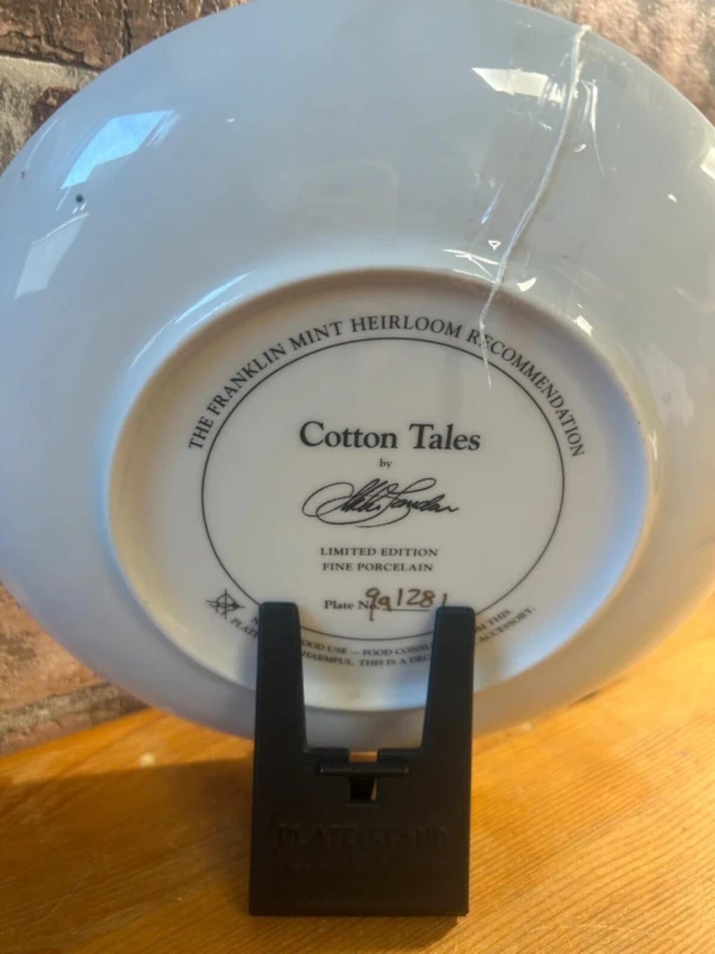 Franklin Mint Collection Cotton Tales Ornamental Plate
