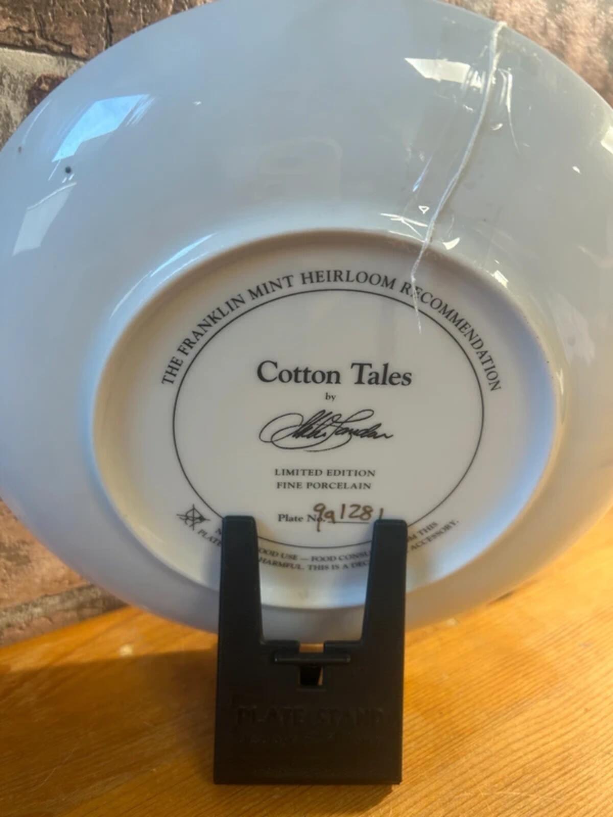Franklin Mint Collection Cotton Tales Ornamental Plate