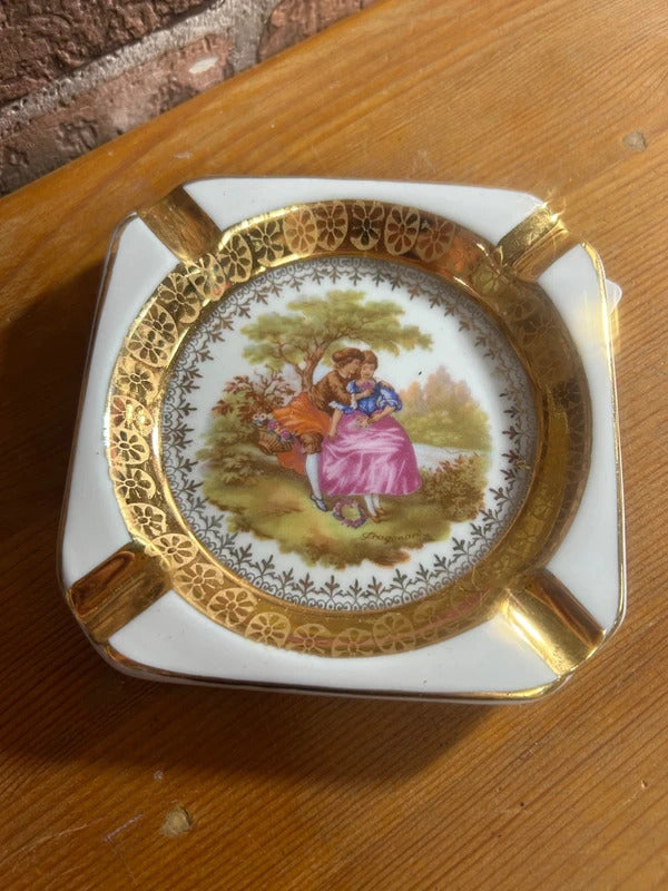 Limoges Floral Ashtray