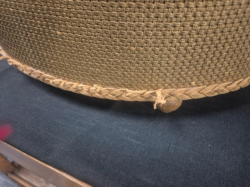 Lloyd loom gold half moon ottoman
