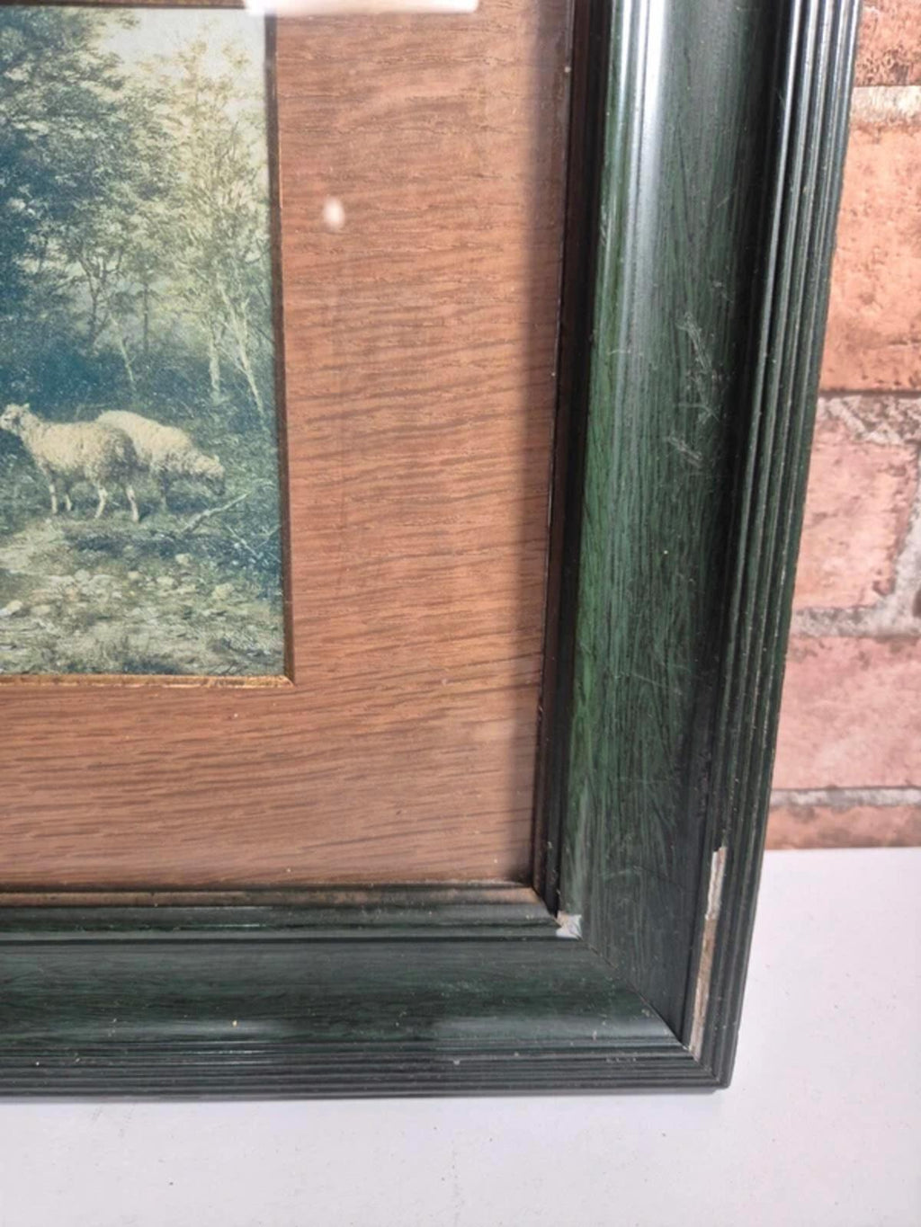 Vintage framed sheep picture