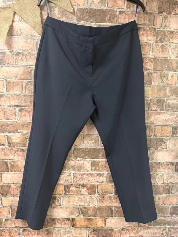 Bonmarche Navy Tapered Trousers - Size 14