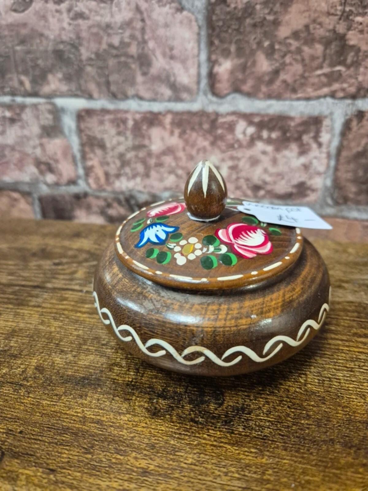 Lidded wooden pot