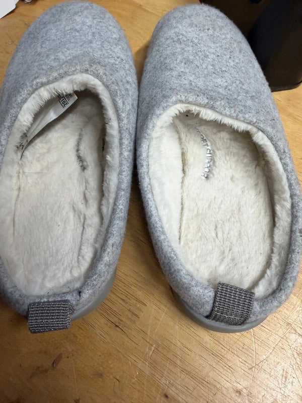 M&S Grey Hard Bottom Slippers - Size 4 UK