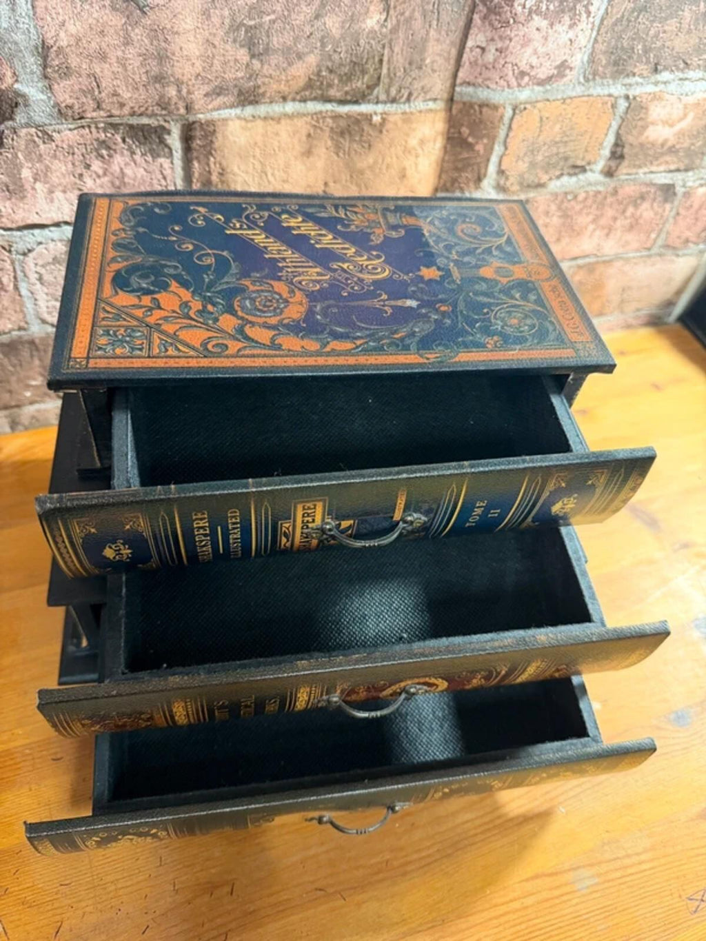 Vintage Style Shakespeare Themed Book Drawers
