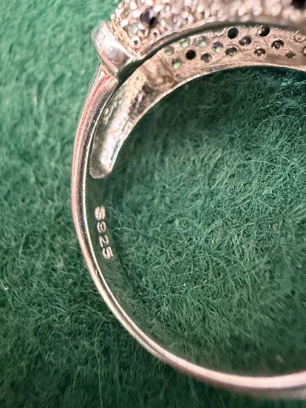 Sterling Silver Panther Hallmarked Ring - Size O
