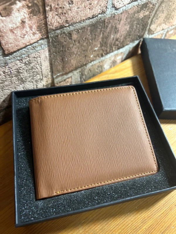 Brown Wallet In Navy Box