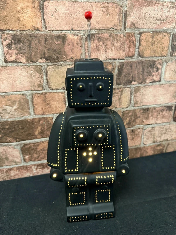 Black Ceramic Robot Lamp