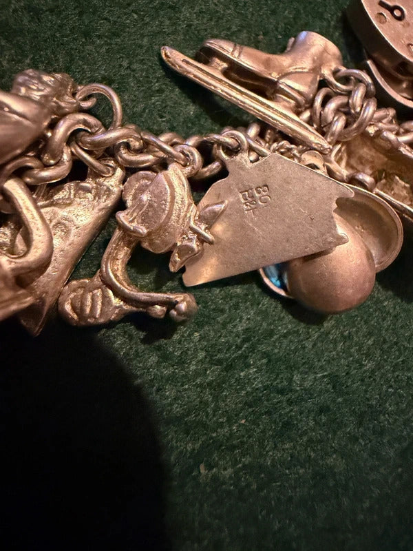 Sterling Silver Vintage Charm Bracelet