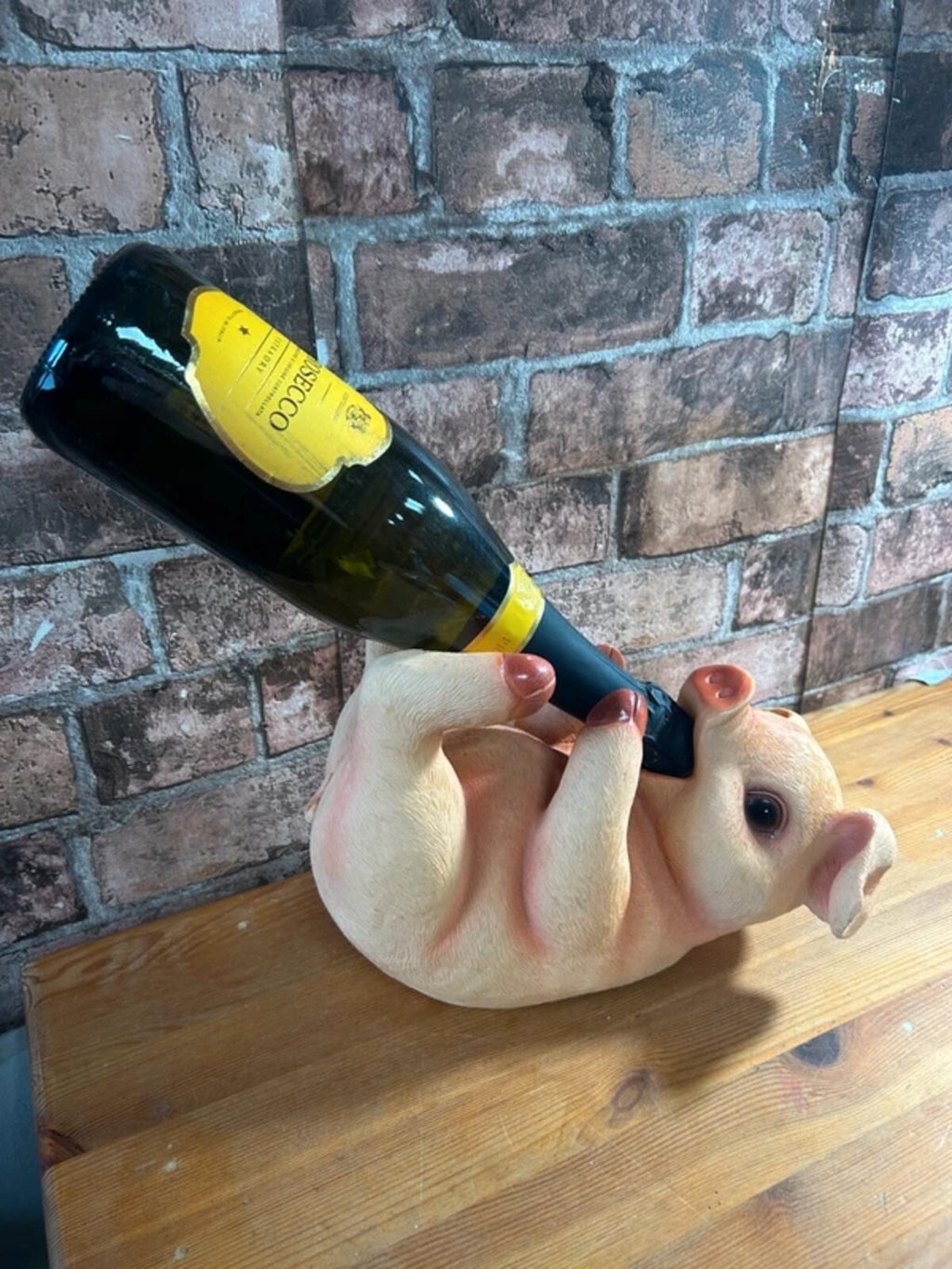 Pink Pig Wine Bottle Holder & Piggy Bank