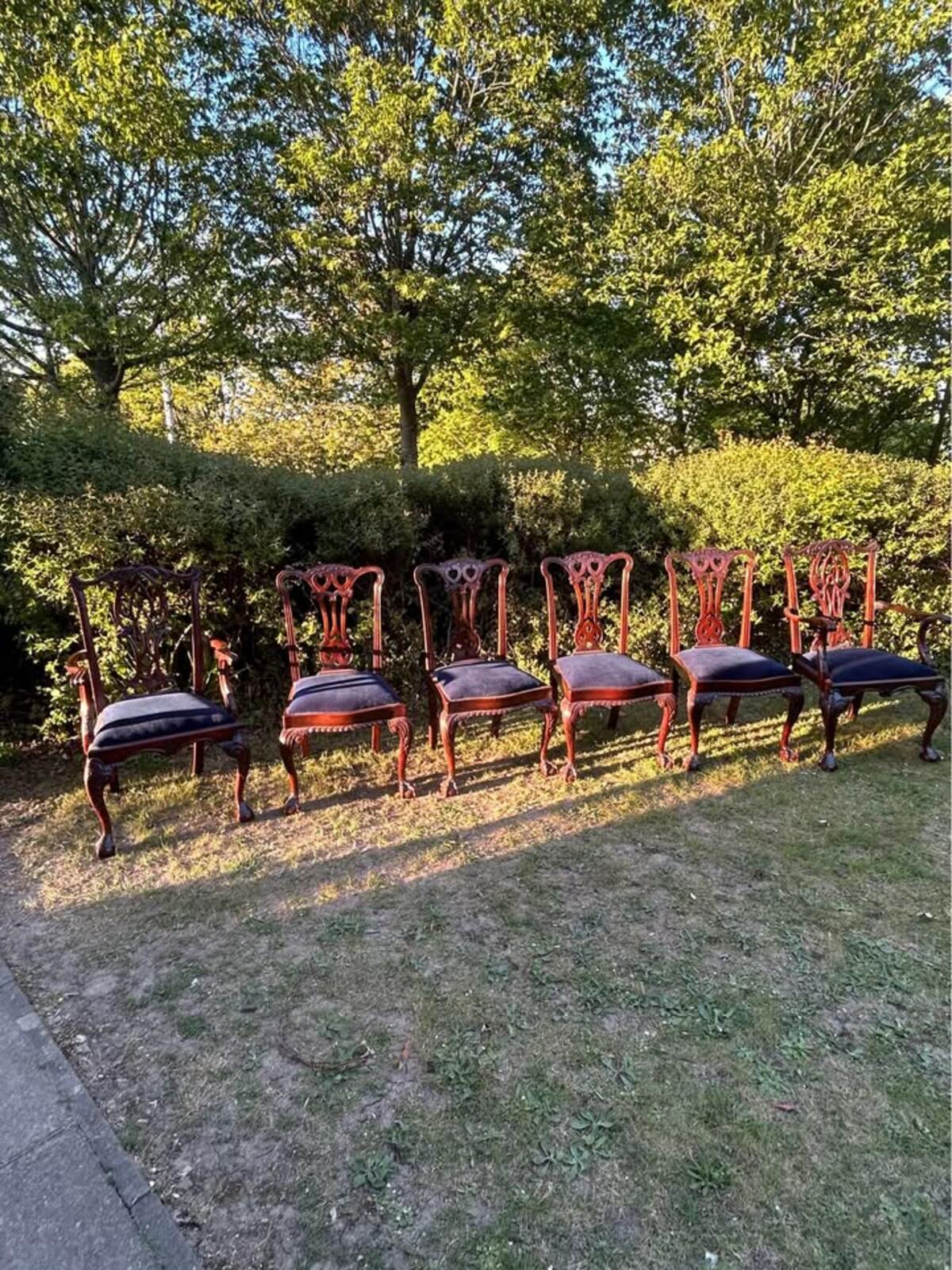 Set of Six Chippendale Style Mahogany Dining Chairs