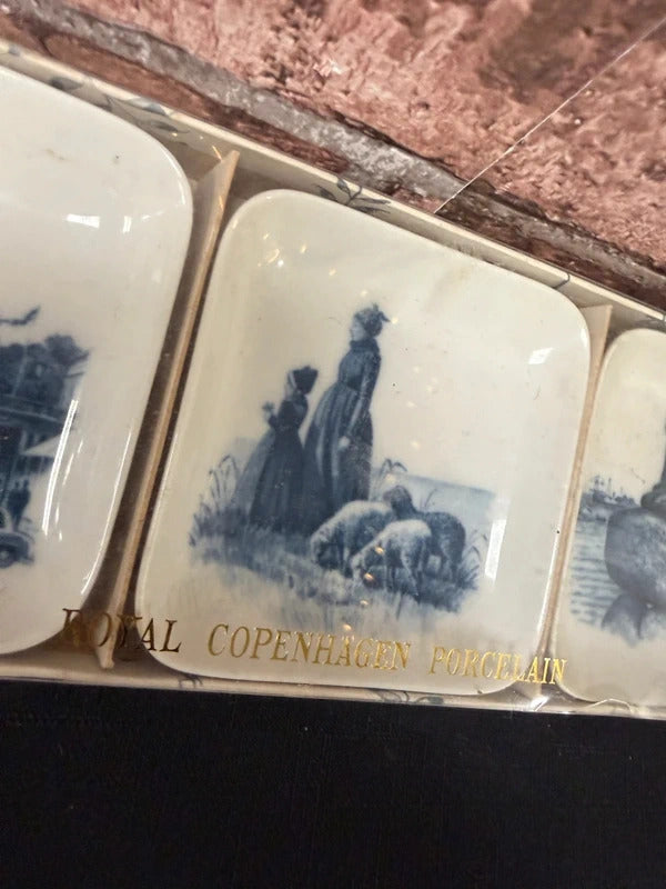 Vintage Royal Copenhagen Porcelain Trinket Dishes x 3