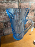 Vintage French Blue Glass Pitcher Jug