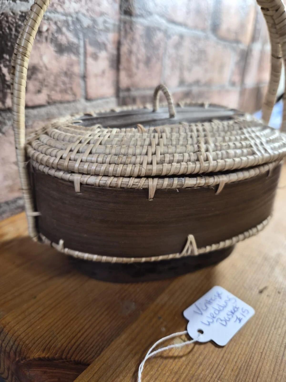 Vintage Chinese Wedding Basket with Lid