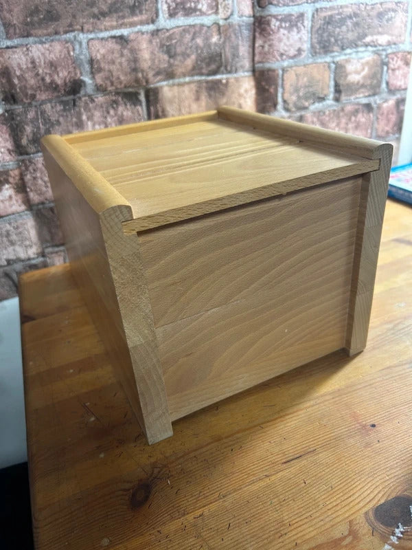 Beech Wood Bread Bin with Drop Front