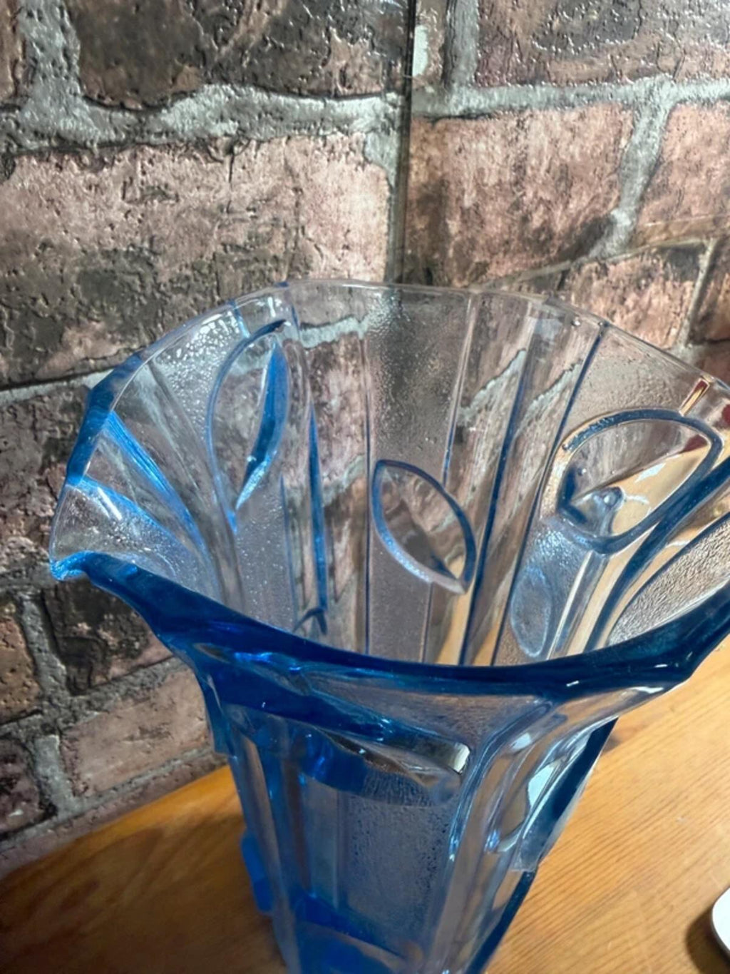 Vintage French Blue Glass Pitcher Jug