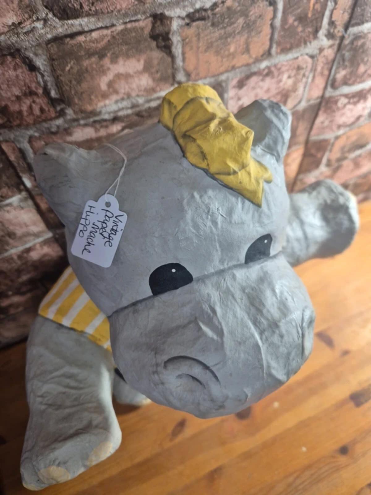 Vintage Paper Mache Hippo