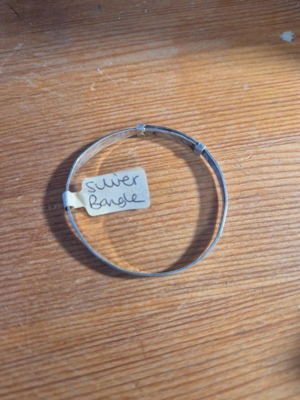 Silver christening bangle