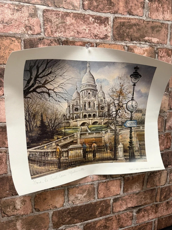 Set of Three Lithograph Prints of Paris, Brunet