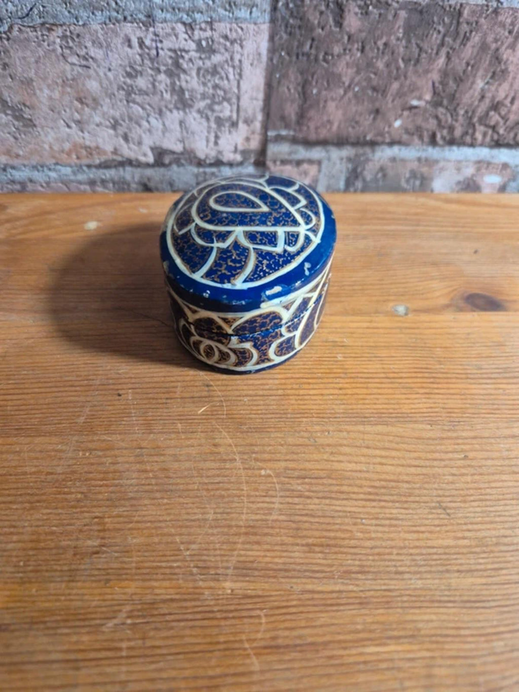Blue kashmir trinket box