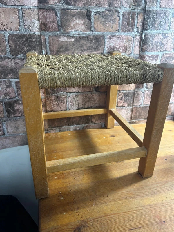 Vintage Handmade Woven Stool