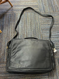 Black Office Bag with Short and Long Handles