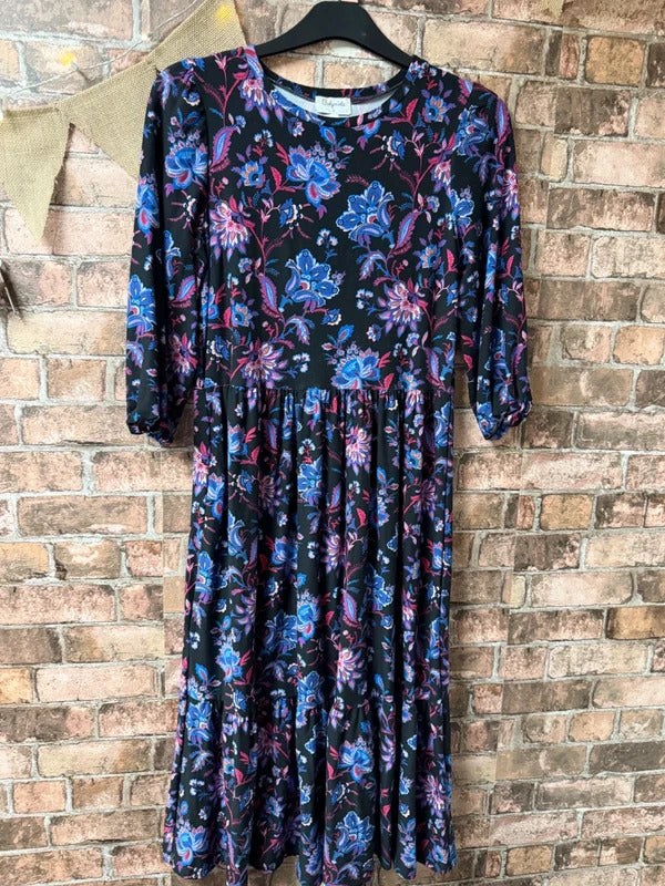 Bodyprints Floral Midi Dress - Size 8