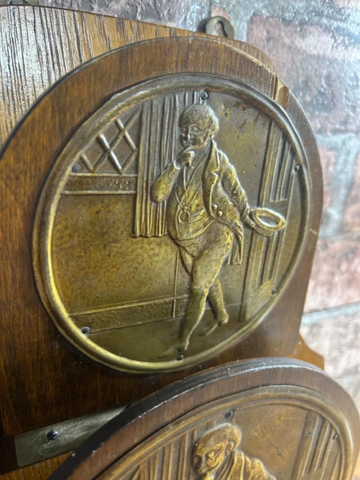Antique Oak Brass Letter Holder