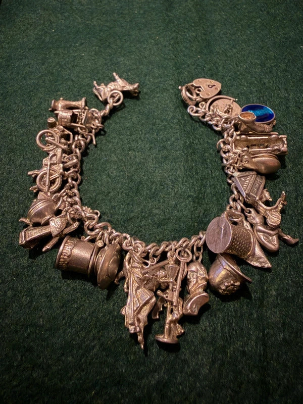 Sterling Silver Vintage Charm Bracelet