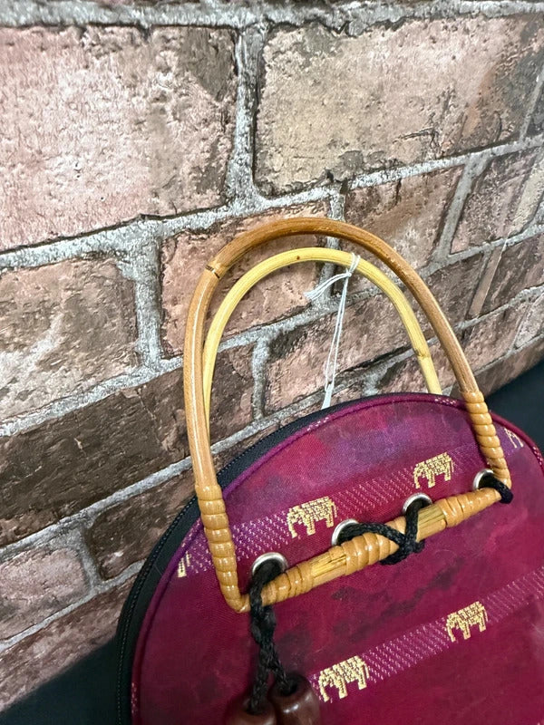 Elephant Bag with Bamboo Handles
