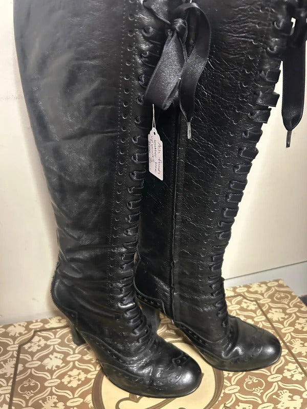 Ash Farah Leather Lace Up Boots - Size 3