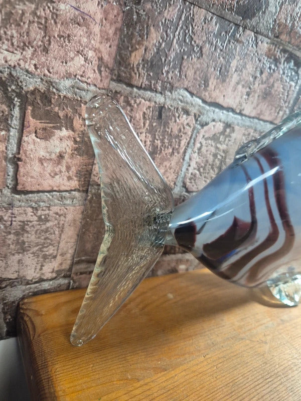 Vintage large handblown glass fish