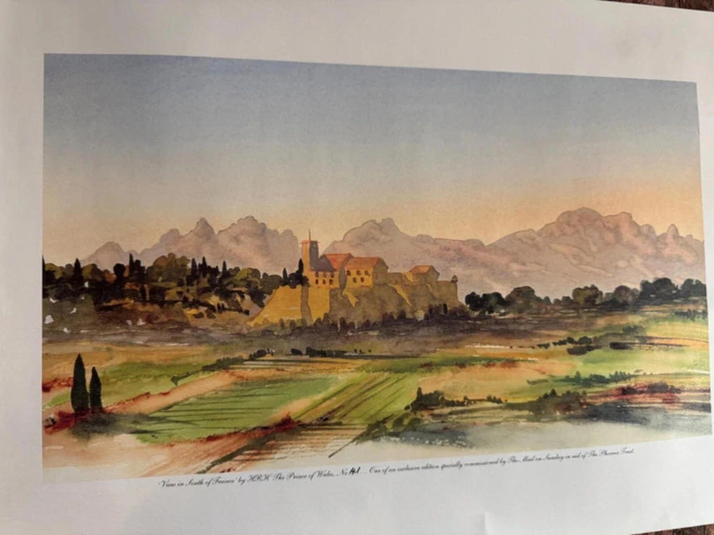 Limited edition print of "View in South of France" by HRH The Prince of Wales - Number 41