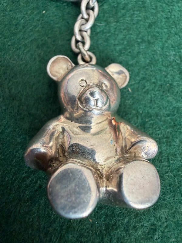 Sterling Silver Teddy Bear Keyring