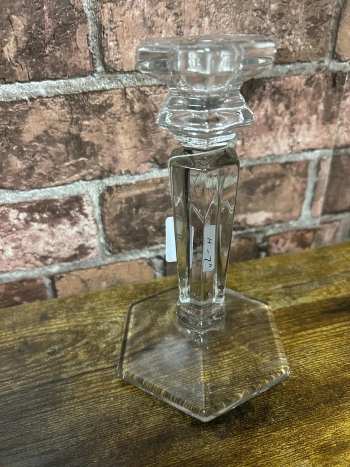 Hexagonal Glass Candlestick