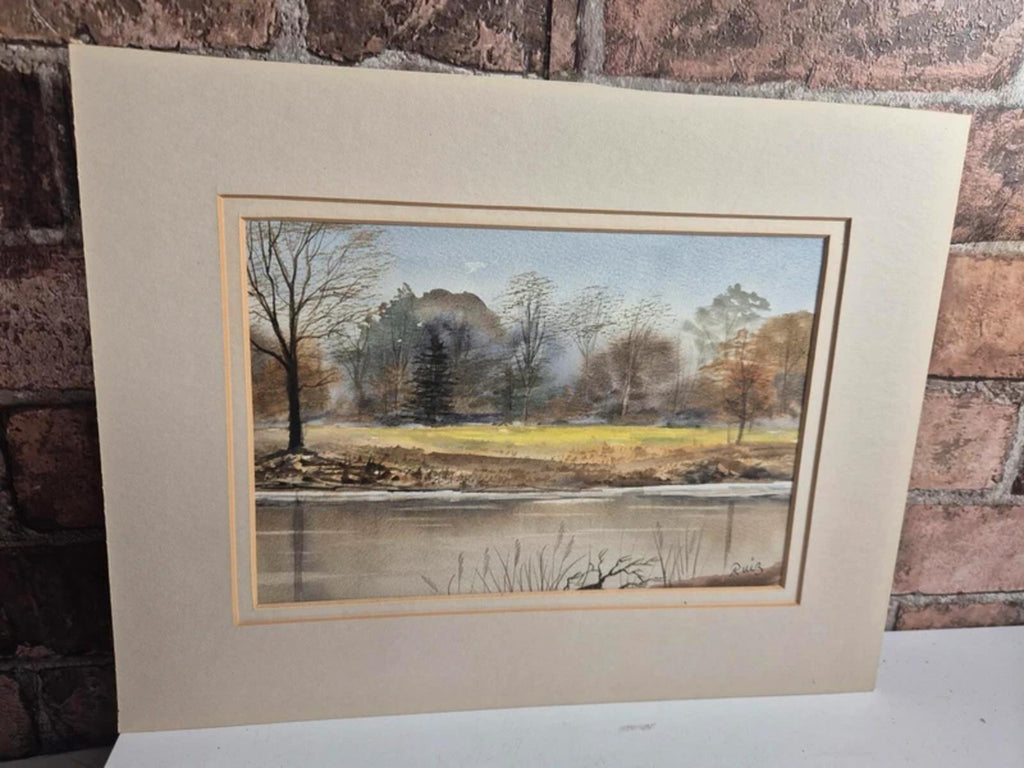 Landscape watercolour signed by Ruiz - unframed but mounted